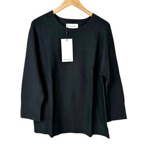 NWT Ministry of Supply Women's 3D Print Knit Slouchy Sweater Black Small USA